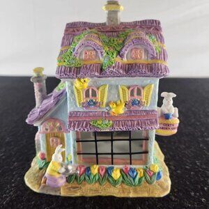 Vintage Easter Village House Diorama Ceramic 6x5.5" C8129